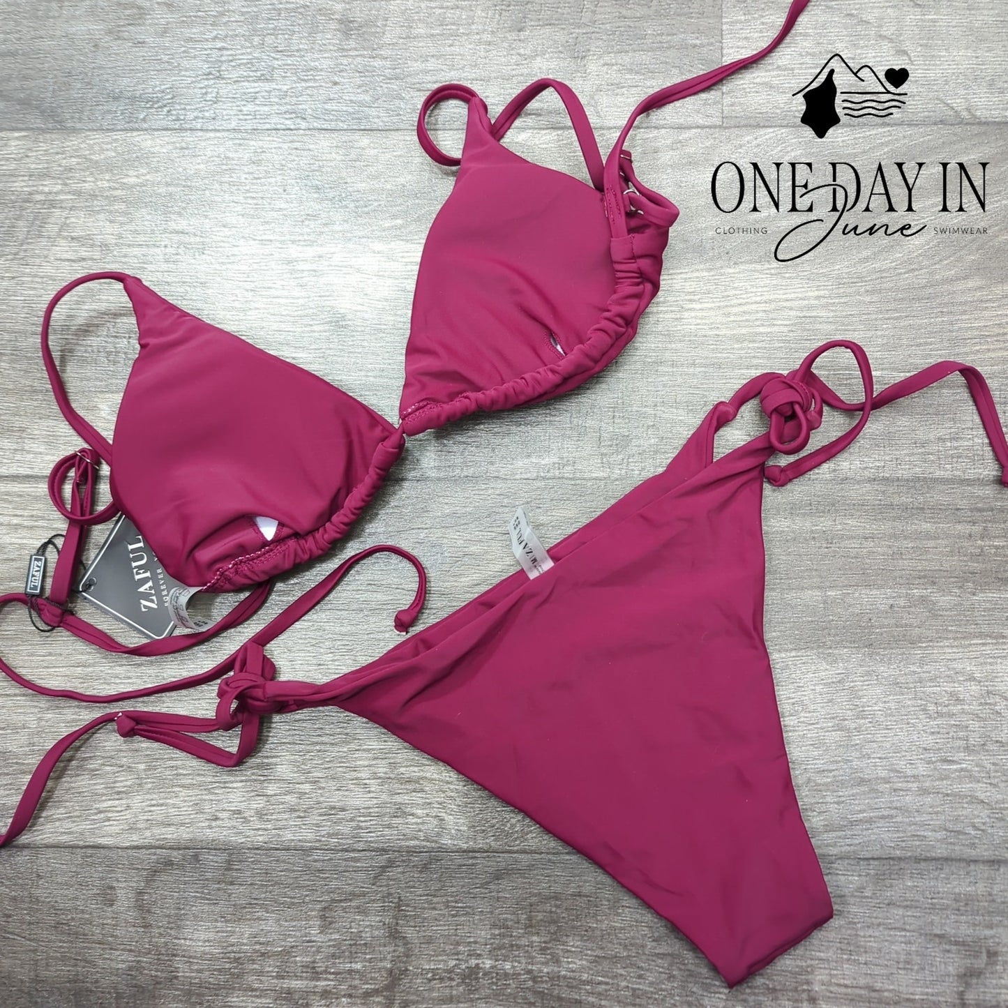 Zaful Adjustable Triangle Tie Side Bikini Swimsuit Size M