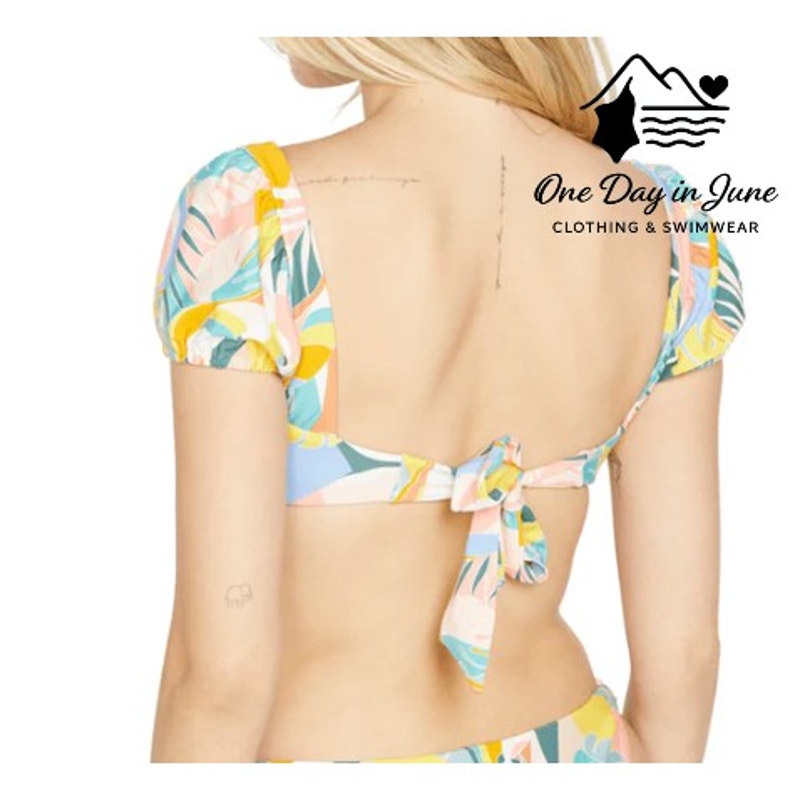 Volcom Tie Back Ruffle Bikini Top Size XS