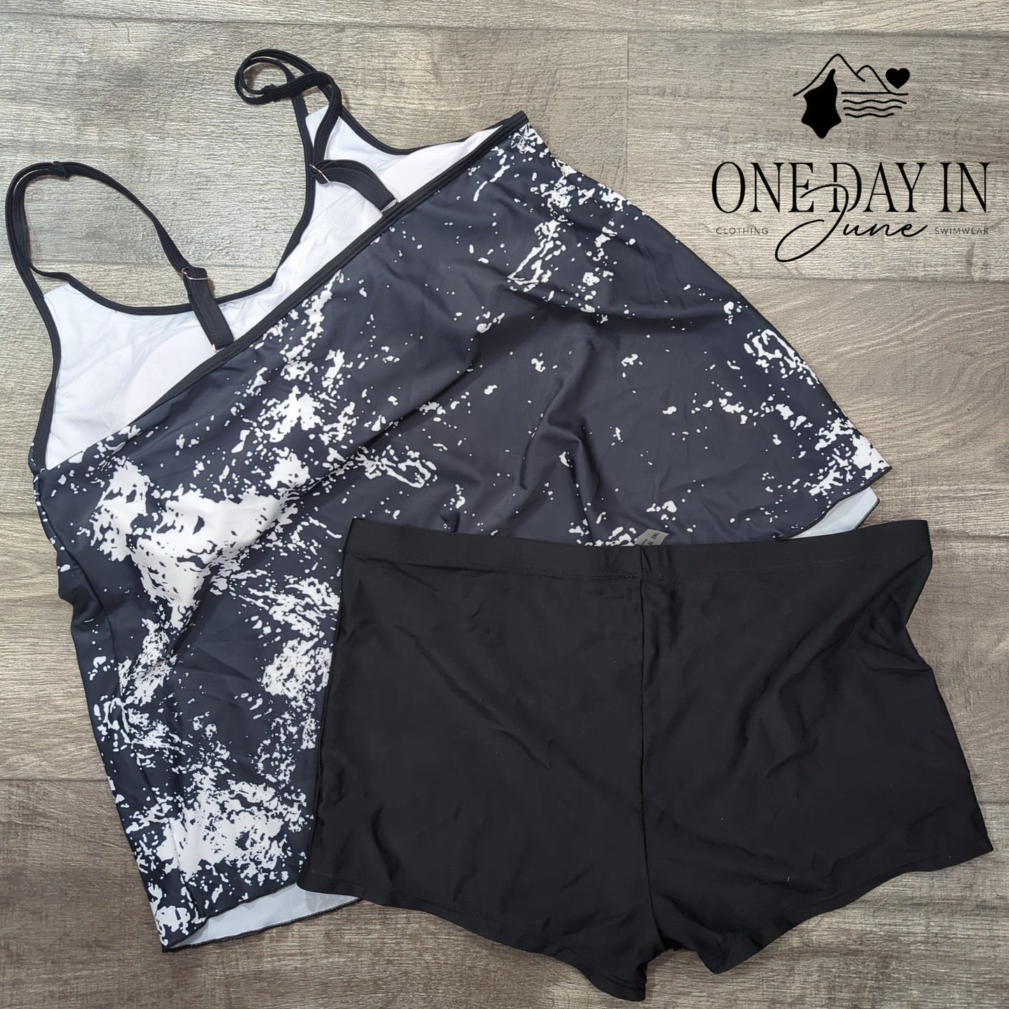 Aleumdr Plus Size Boyshort Tankini Swimsuit Size 2XL