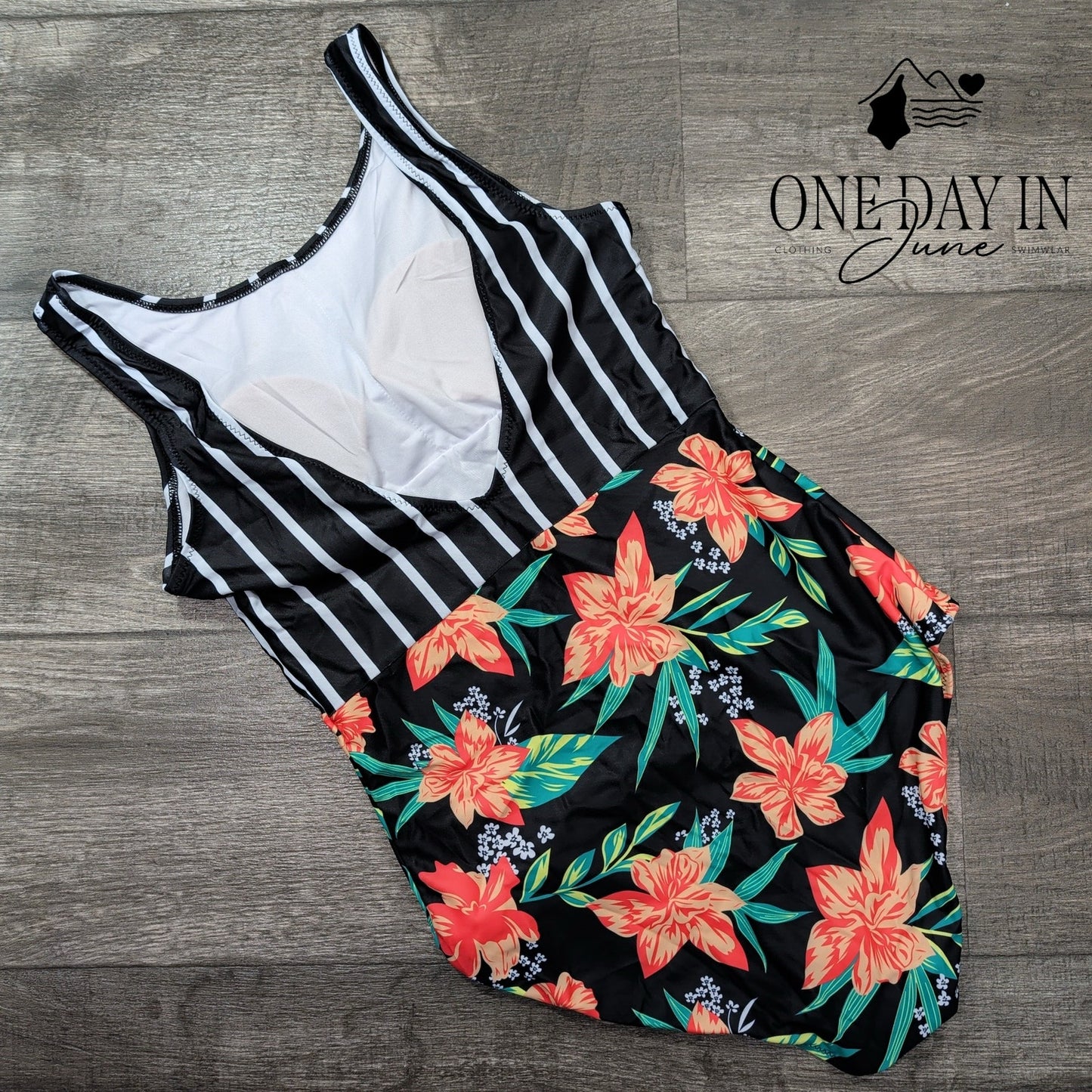 Aleumdr Floral One Piece Swimsuit Size M