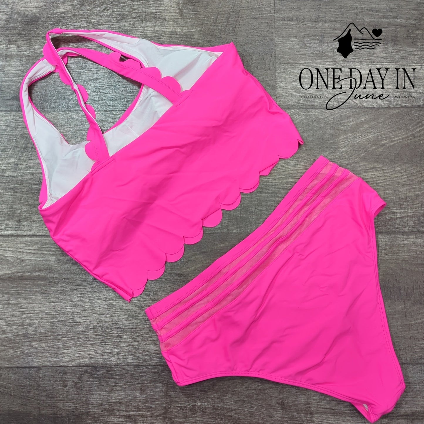 Ecosunny Scallop Edge Bikini Swimsuit Size XL