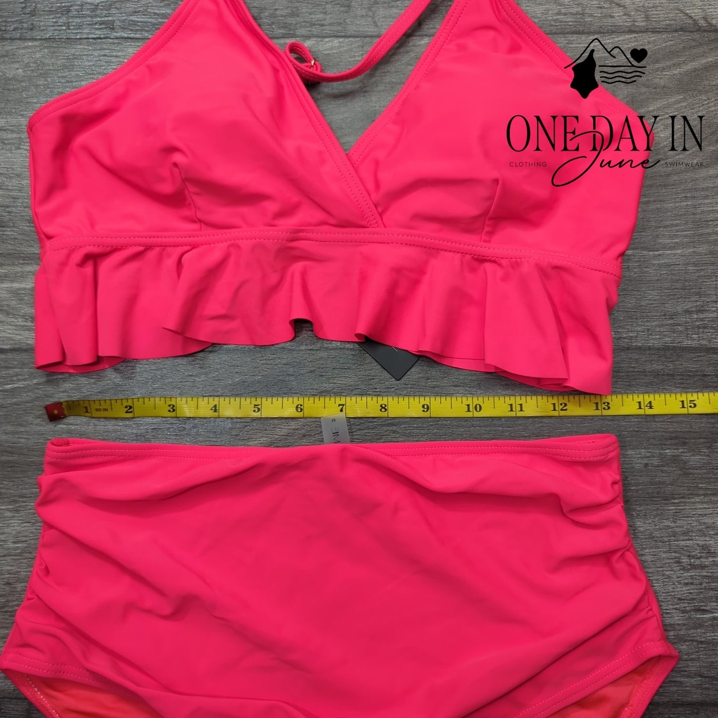 Tempt Me High Waist Ruffle Bikini Swimsuit Size M