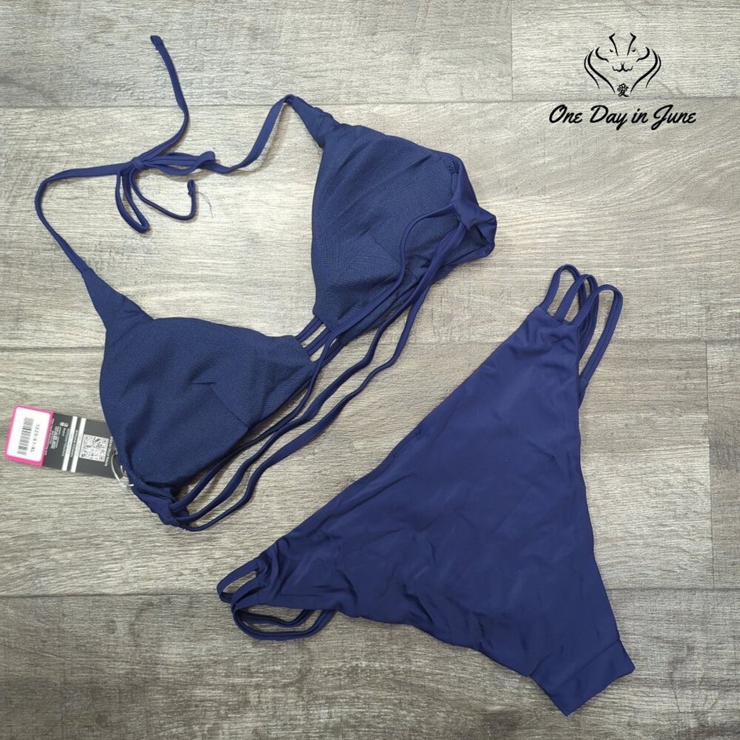 Shekini Halter Cut Out Strappy Bikini Swimsuit Size M