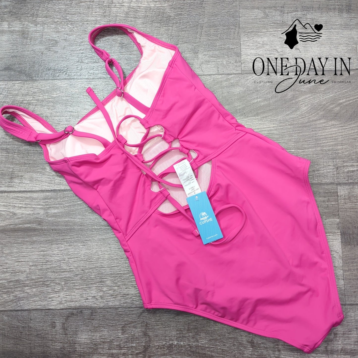 Cupshe Lace Up Nack One Piece Swimsuit Size M
