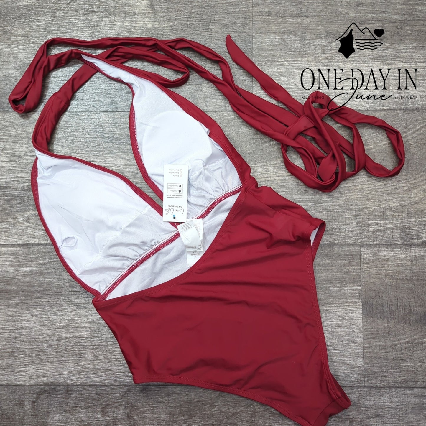 Cupshe Deep V Wrap One Piece Simwuit Size S