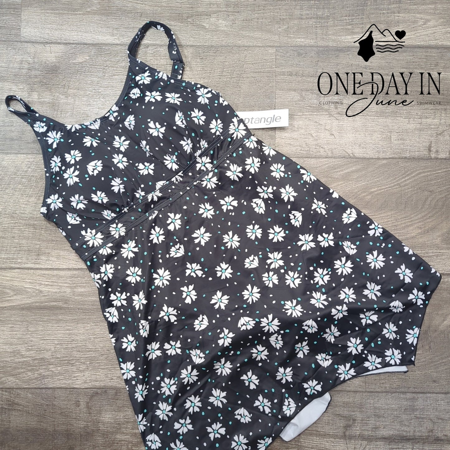 Septangle Floral Swimdress One Piece Swimsuit Size 12