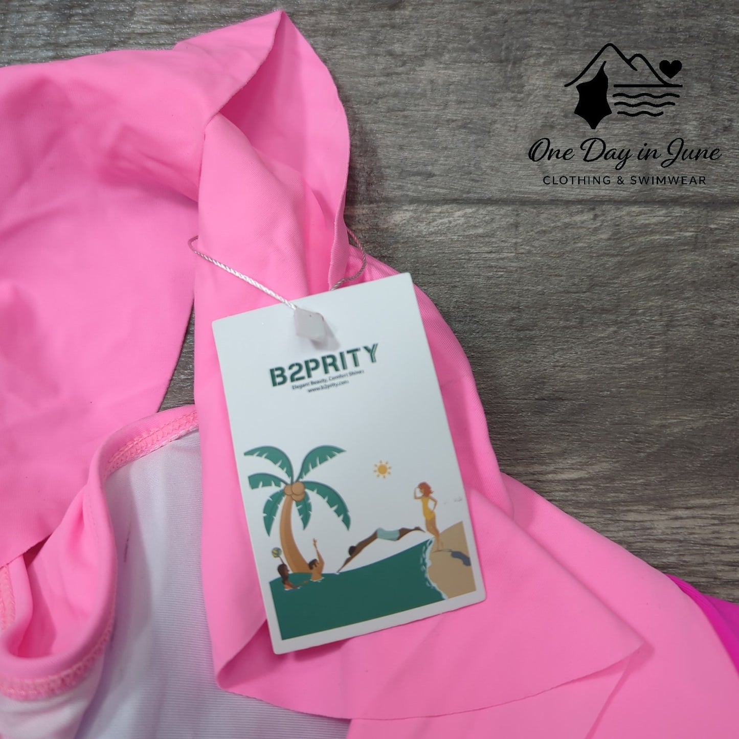 B2Prity Plus Size Ruffle Cross Front Cut Out One Piece Swimsuit Size 2XL