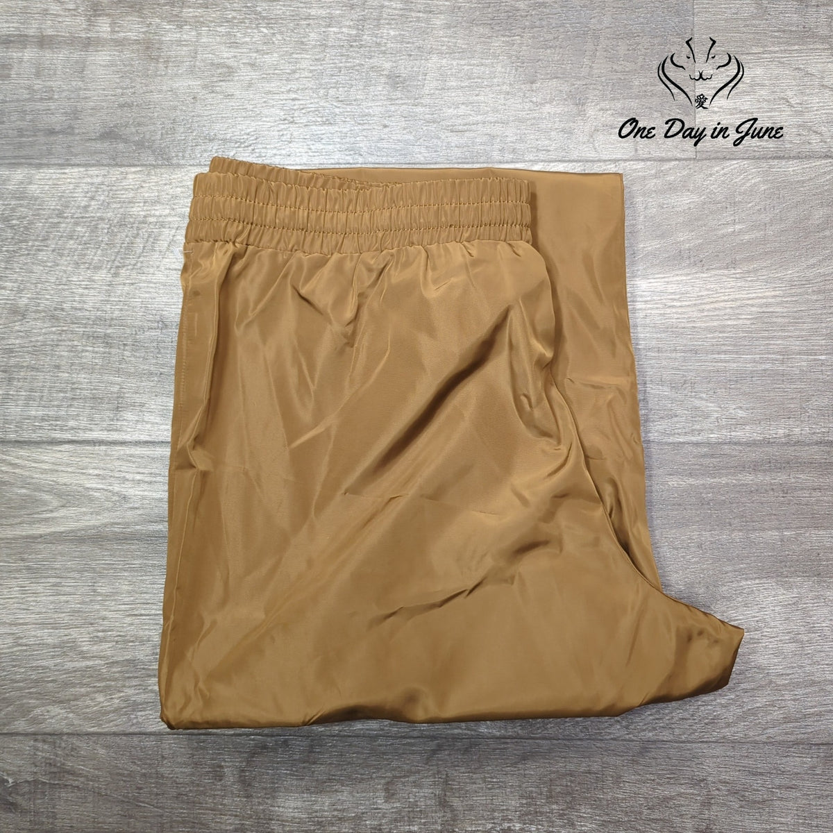 Noisy May Droplets Waterproof Cargo Rain Pants Camel Brown Drawstring Size XL