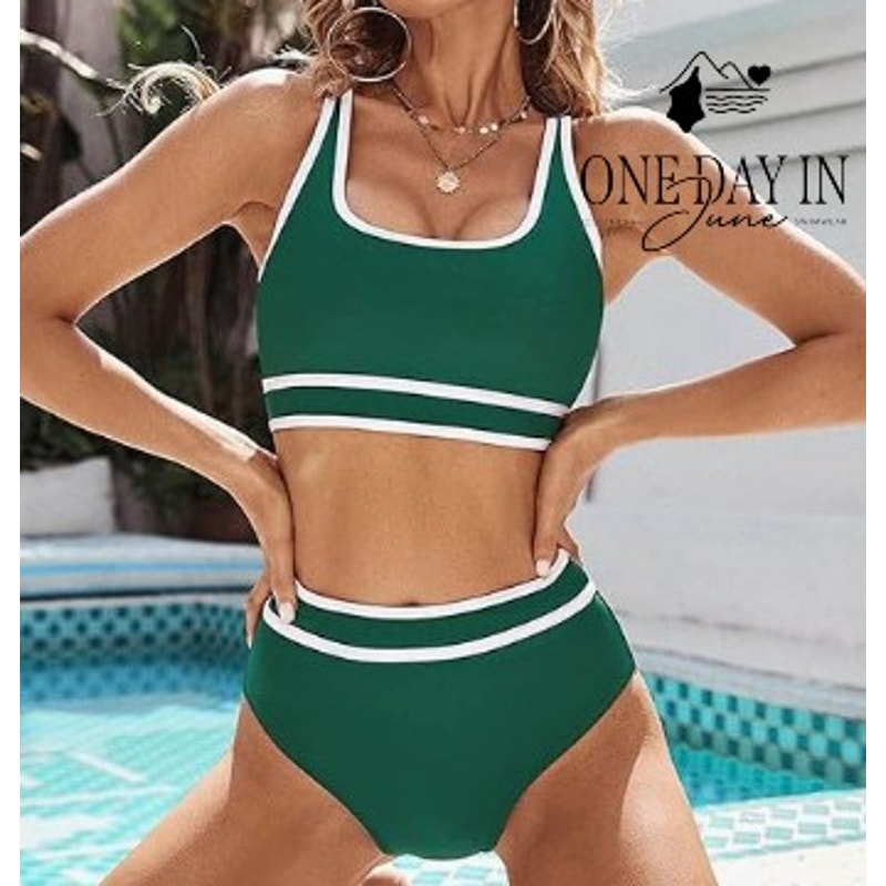 Blooming Jelly High Waist Crop Bikini Swimsuit Size L
