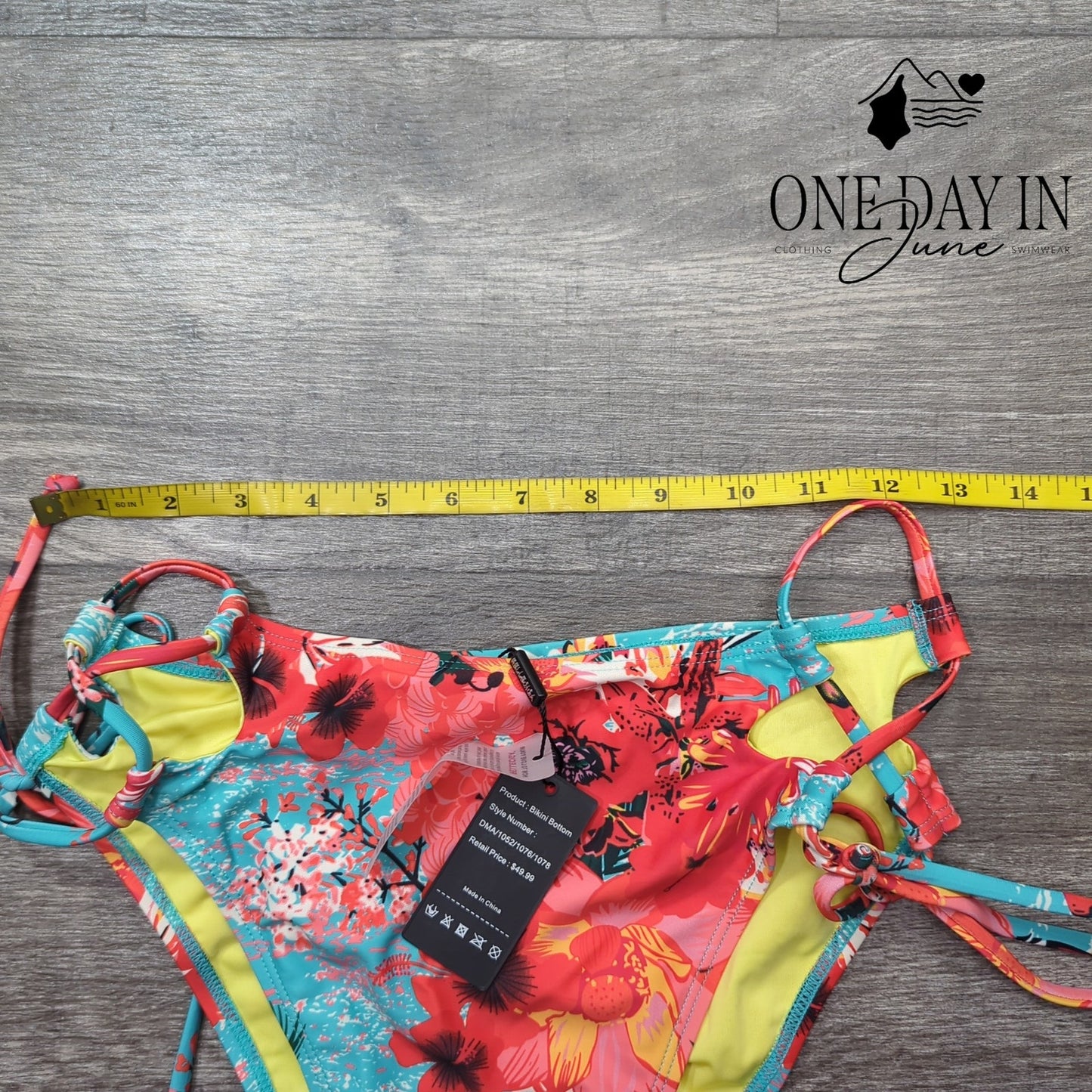 Relleciga High Cut Tie Side Bikini Bottom Size M
