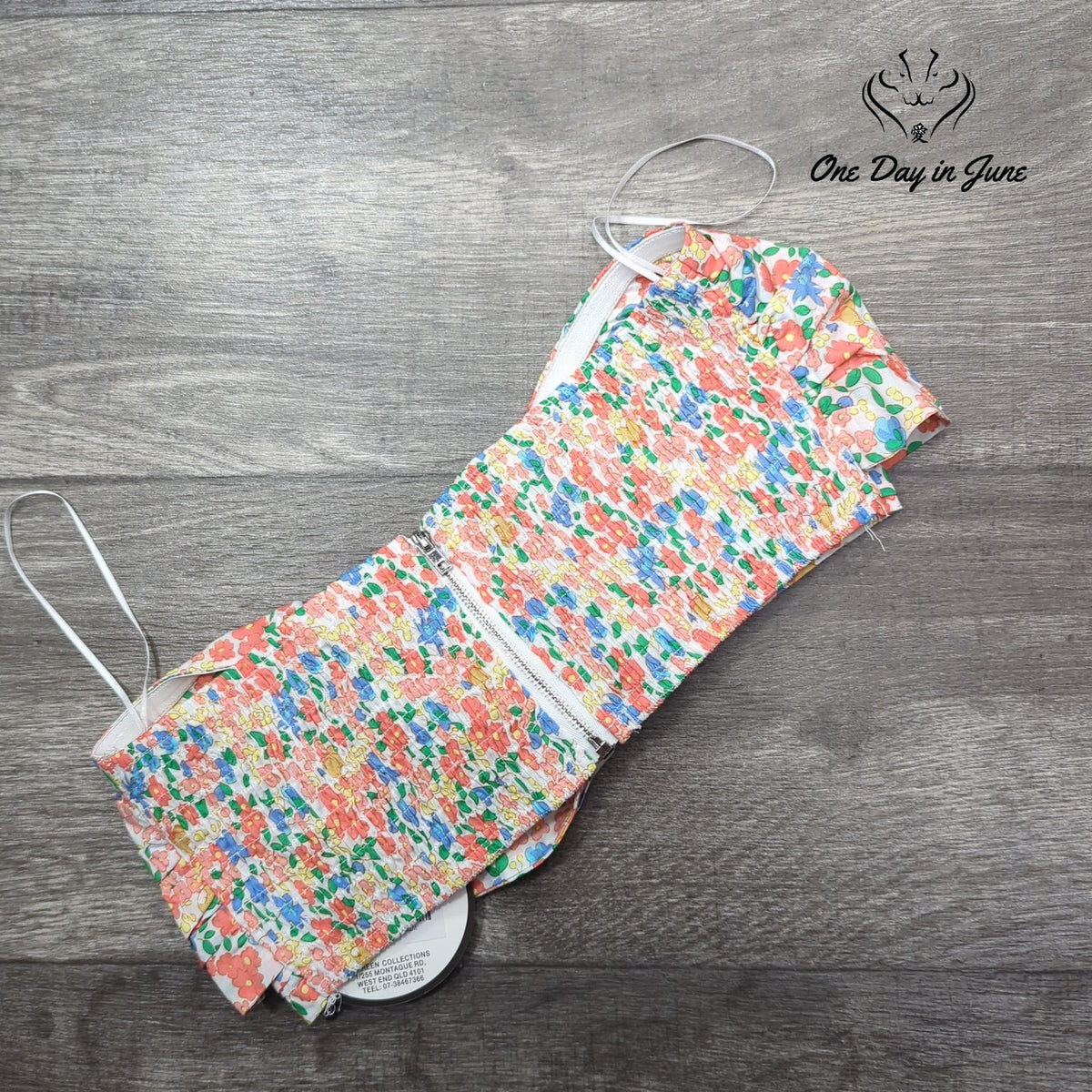 Shareen Collection Strapless Floral Bandeau Top Multicolor NWT Size 12