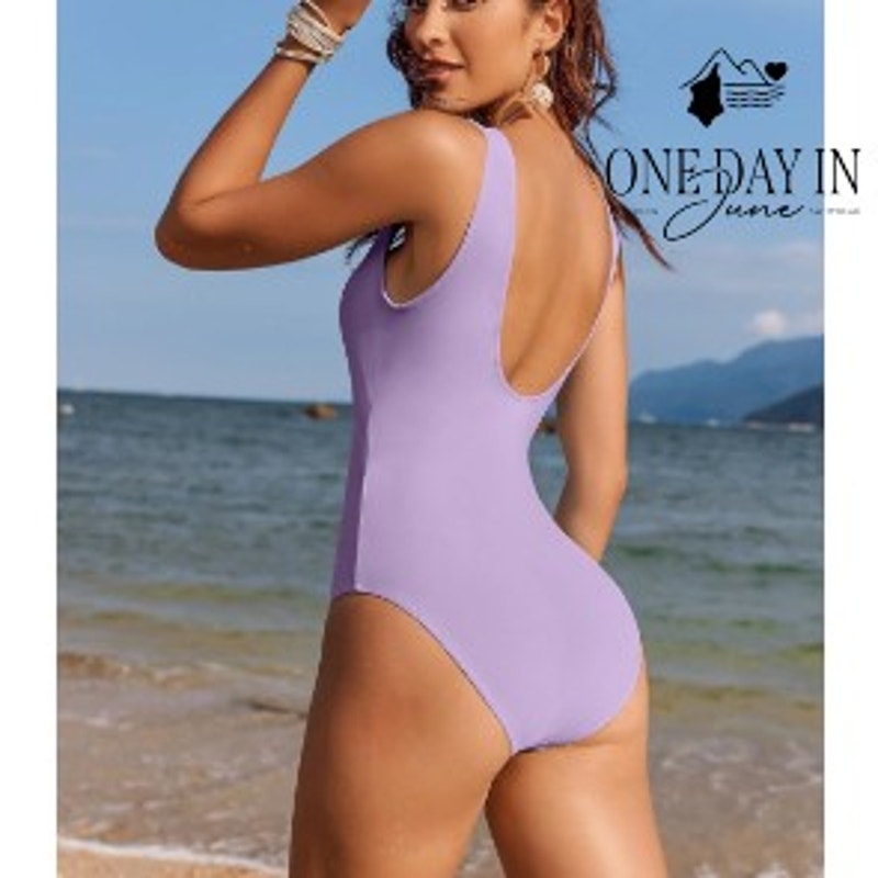 Aimage V Wire Cut Out One Piece Swimsuit Size XL