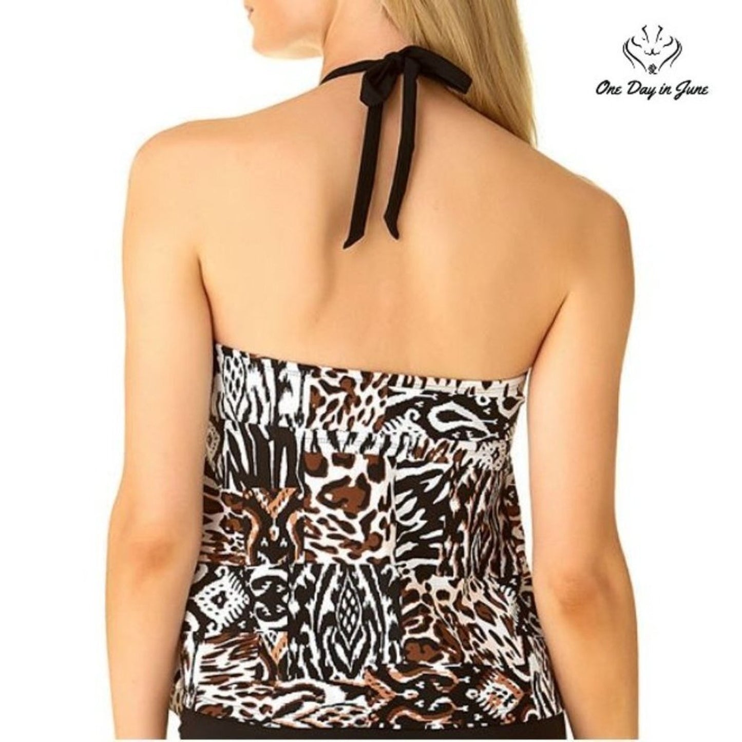 a.n.a Animal Tankini Top Size S