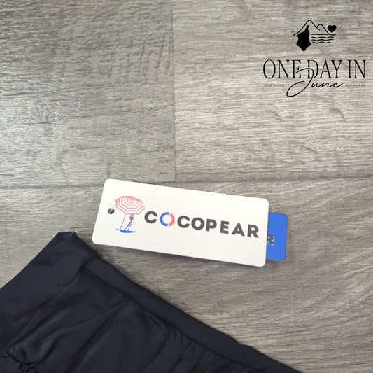 Cocopear High Waist Ruched Bikini Bottom Black Full Coverage NWT Size XL