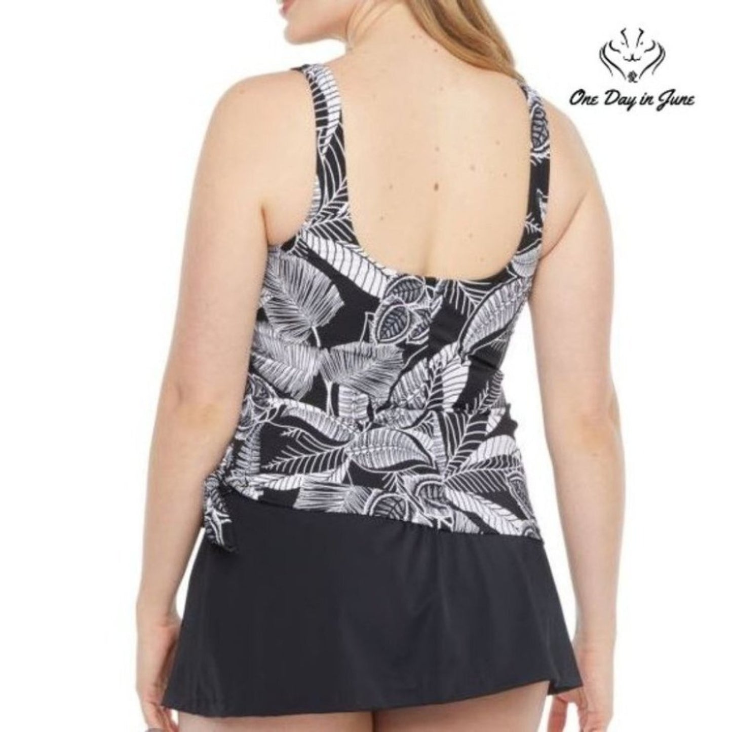 Azul by Maxine of Hollywood Leaf Swim Dress Size 12