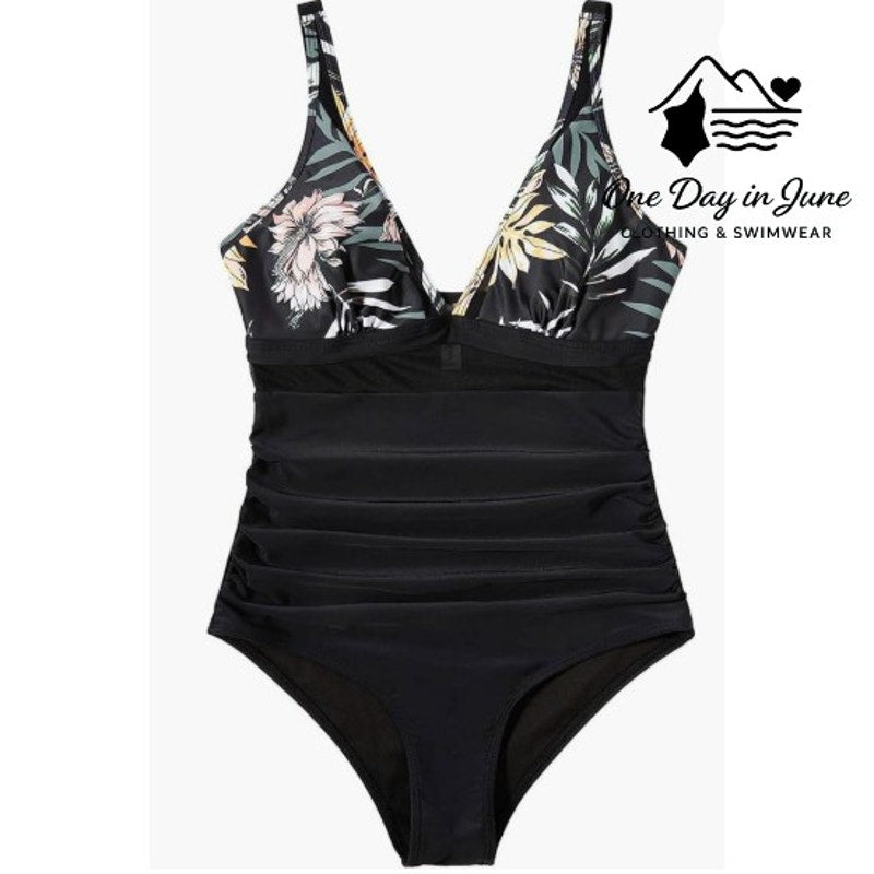 Charmleaks V Neck Mesh One Piece Swimsuit Size XL
