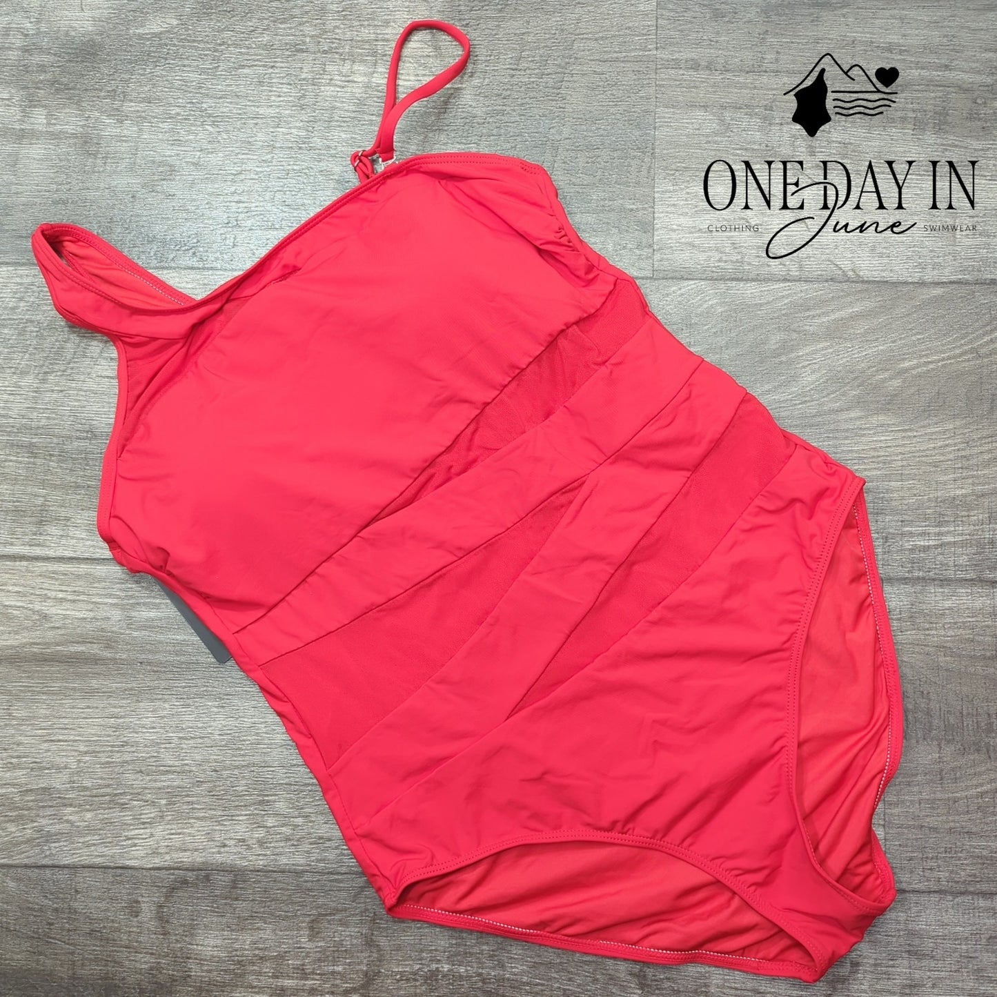 Tempt Me One Shoulder Mesh Cutout One Piece Swimsuit Size XL