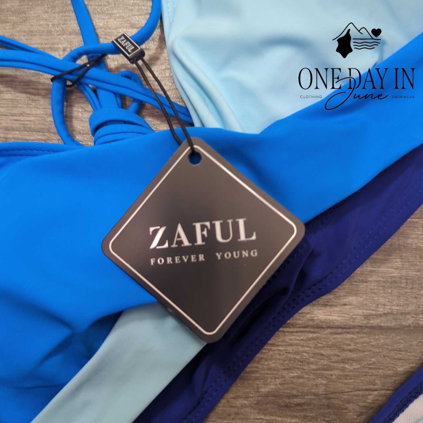 Zaful Lace Up Back High Waist Bikini Swimsuit Size M