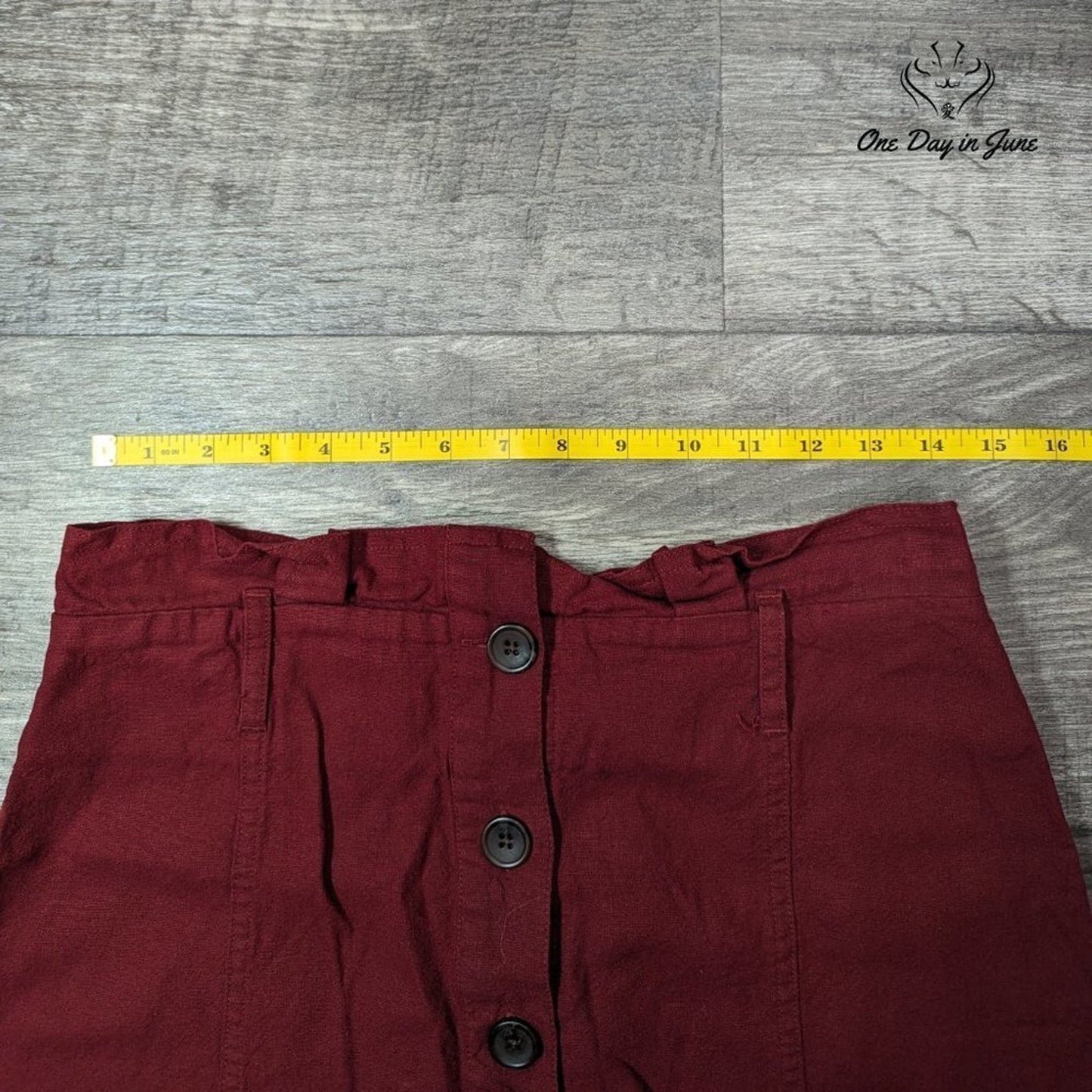 Banana Republic Linen Button Front Mini Skirt Size 6