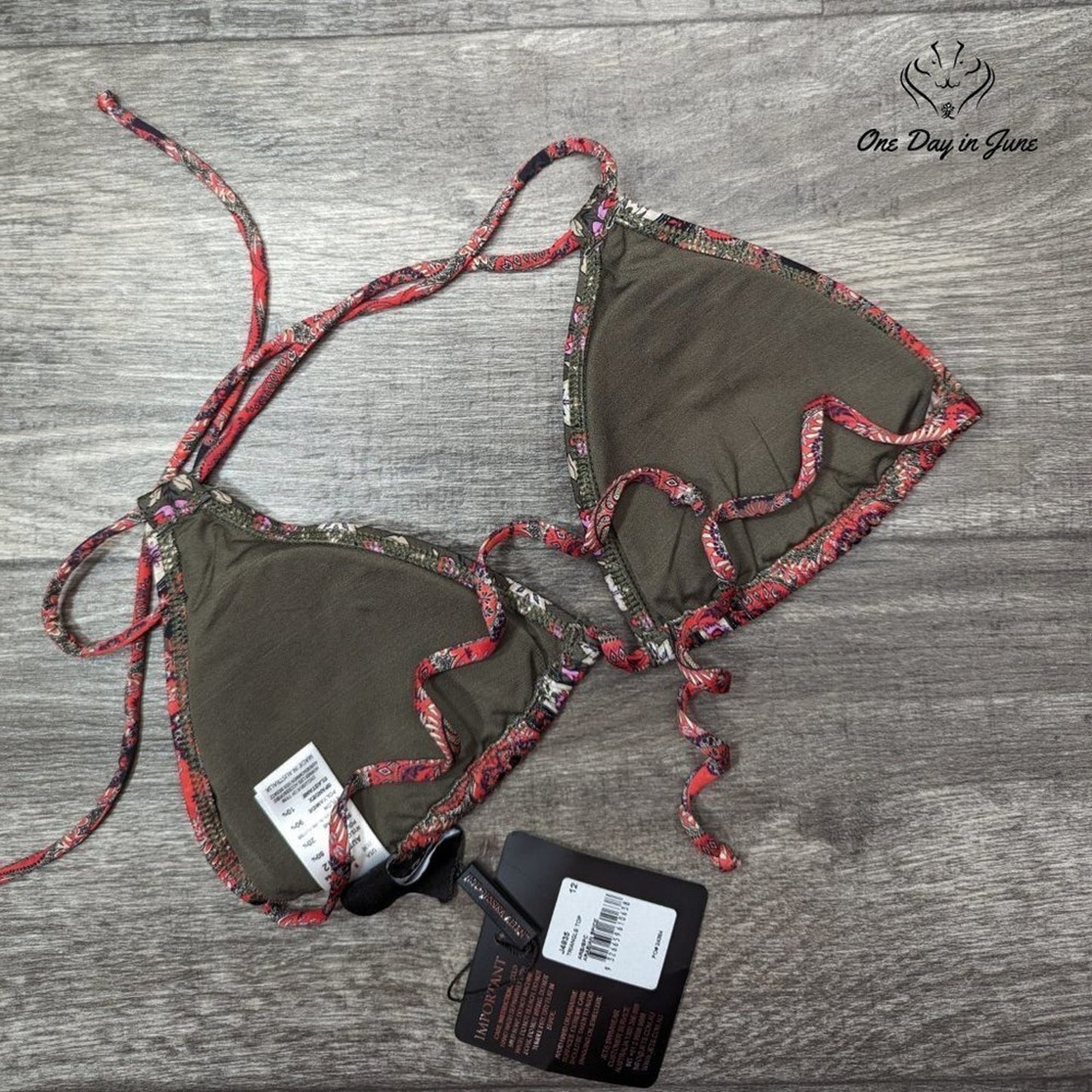 Jets by Jessica Allen Arabian Spice Triangle Bikini Top Size 8 (AU 12)
