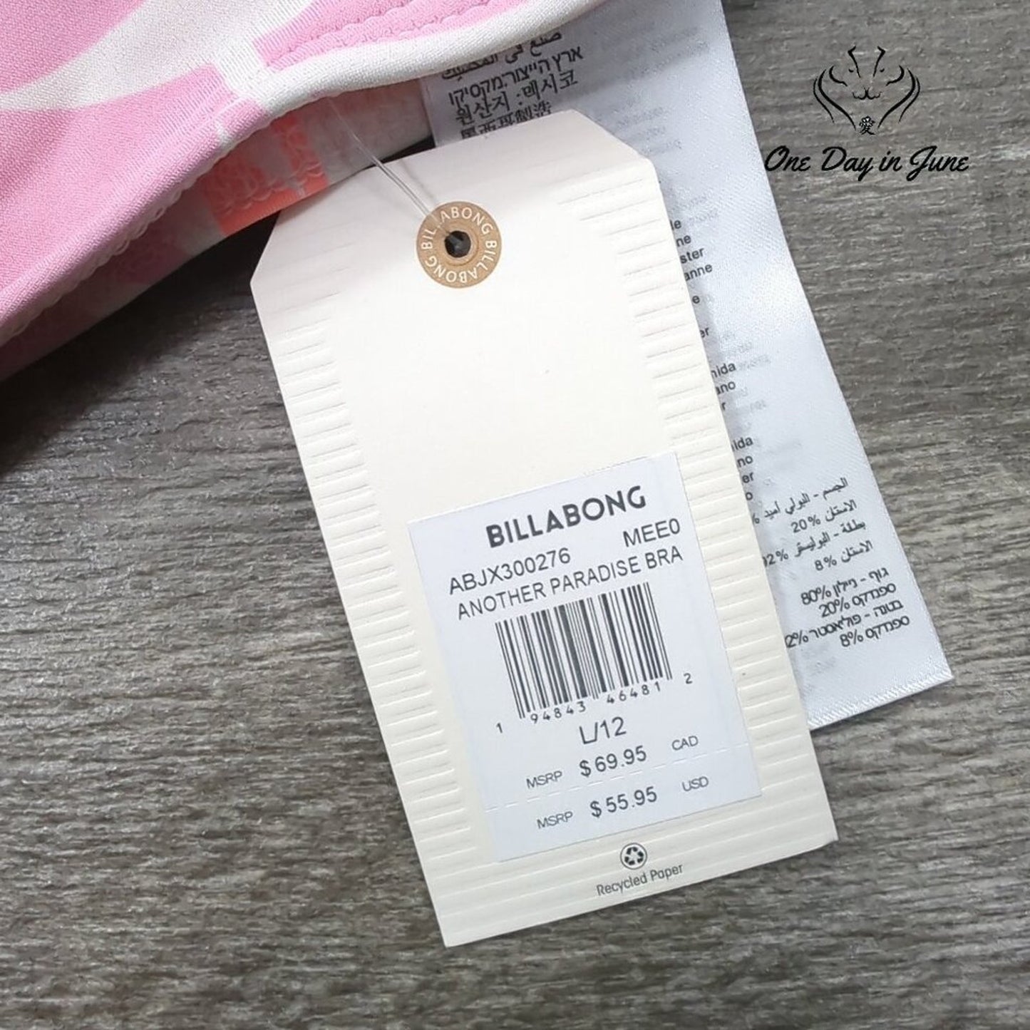 Billabong Another Paradise Bikini Top Size L