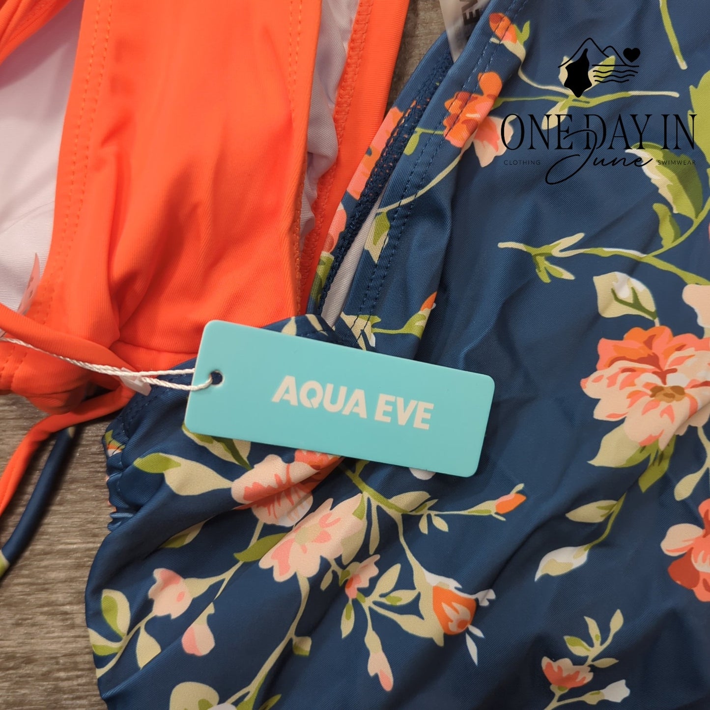 Aqua Eve Cross Front Drawstring High Waist Bikini Swimsuit Size L