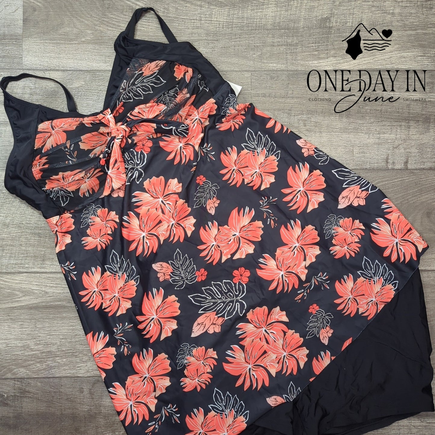 Hanna Nikole Plus Size Boyshort Tankini Swimsuit Size 24W