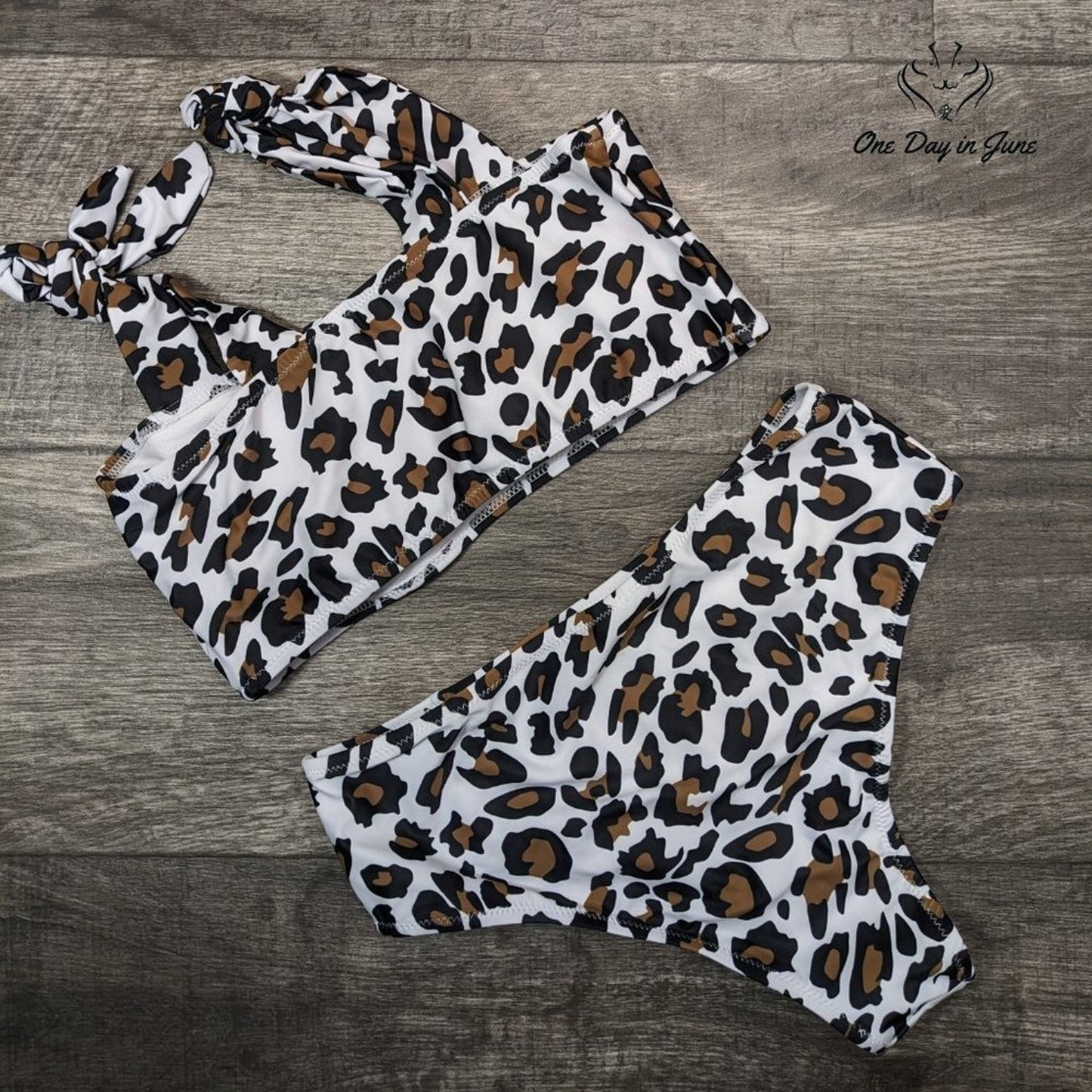 ODIJ Tie Shoulder Bikini Swimsuit Size L