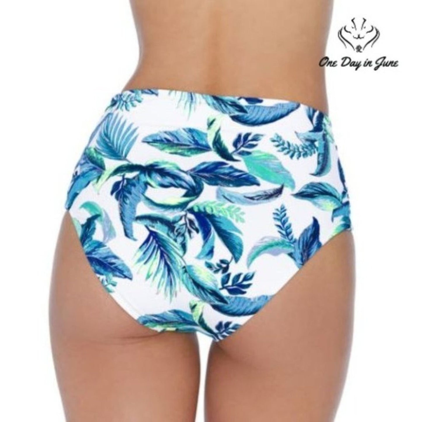 Ambrielle Floral High Waist Bikini Bottom Size S