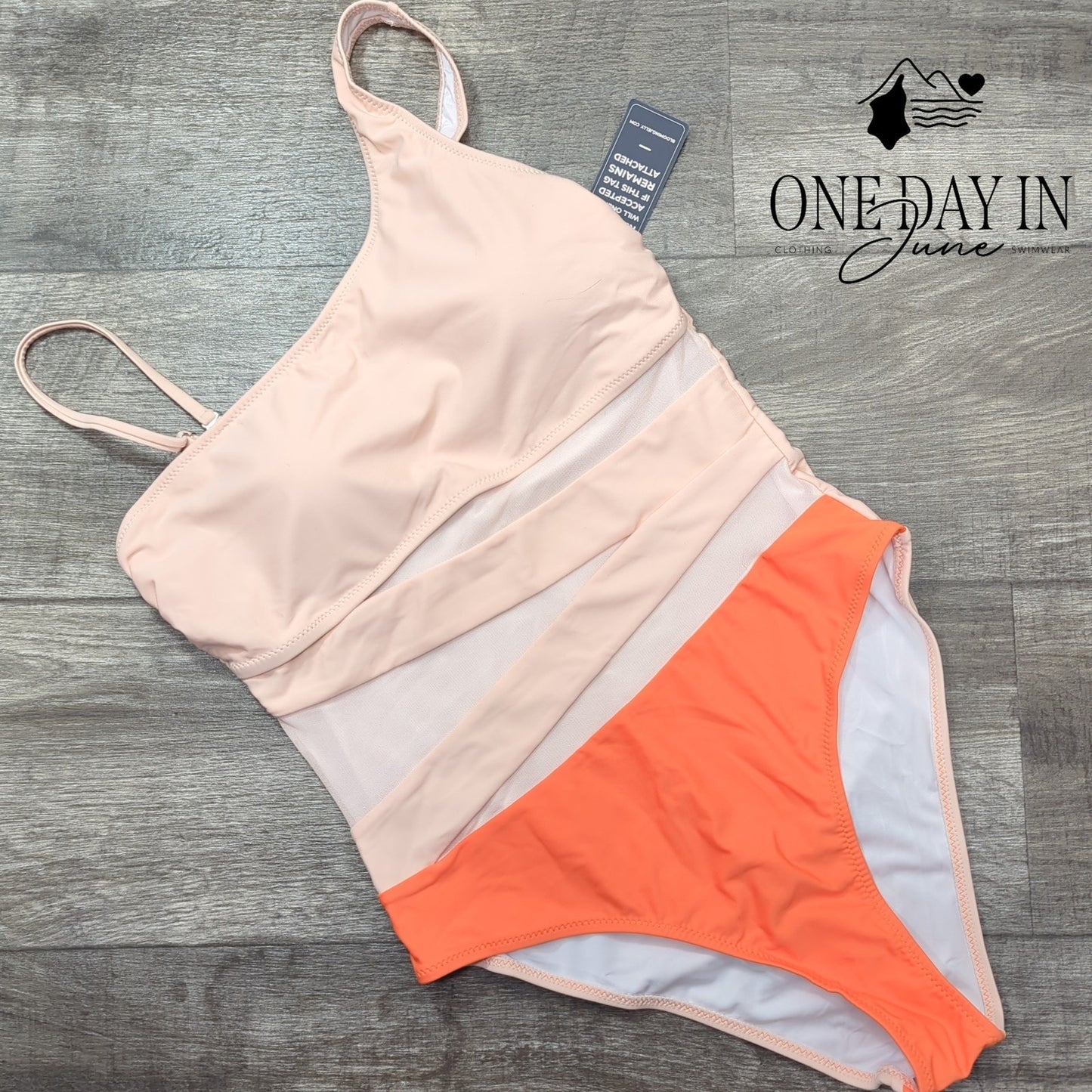 Blooming Jelly One Shoulder Mesh One Piece Swimsuit Size L