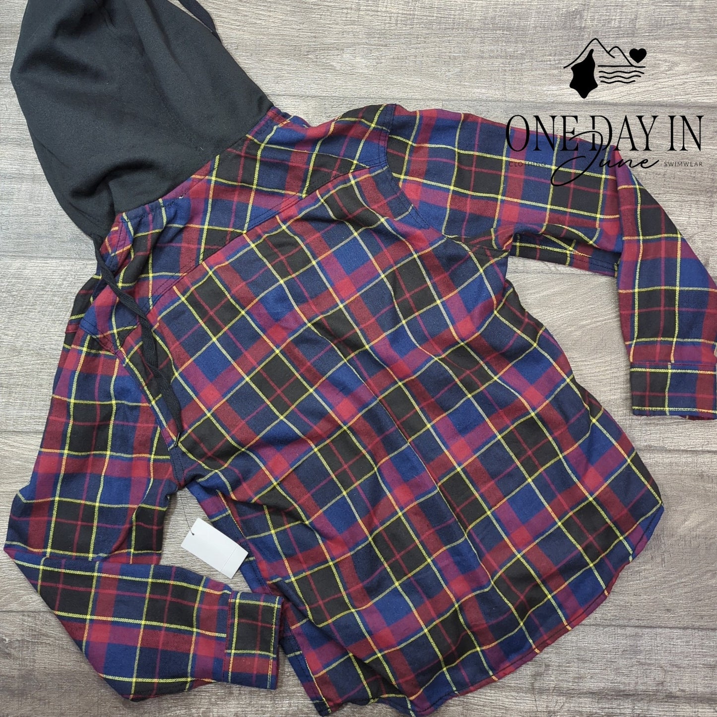 DRL Essentials Hooded Button Front Flanel Shirt Size S