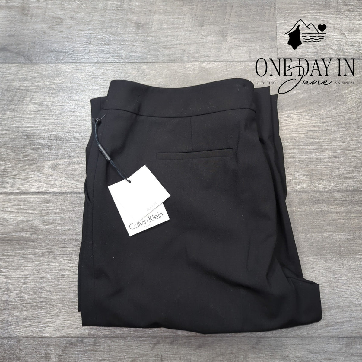 Calvin Klein Classic Fit Dress Pants Black Straight Leg NWT Size 12