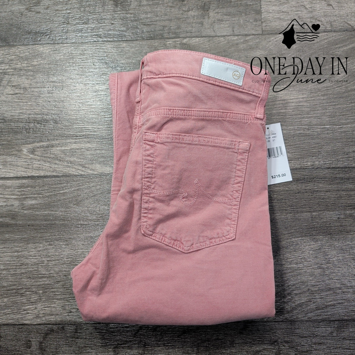AG Adriano Goldschmied The Farrah Skinny Velveteen Jeans Dusty Pink NWT Size 4