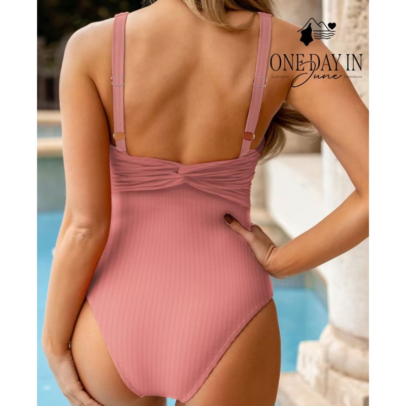 Cupshe Textured V Neck One Piece Swimsuit Size S