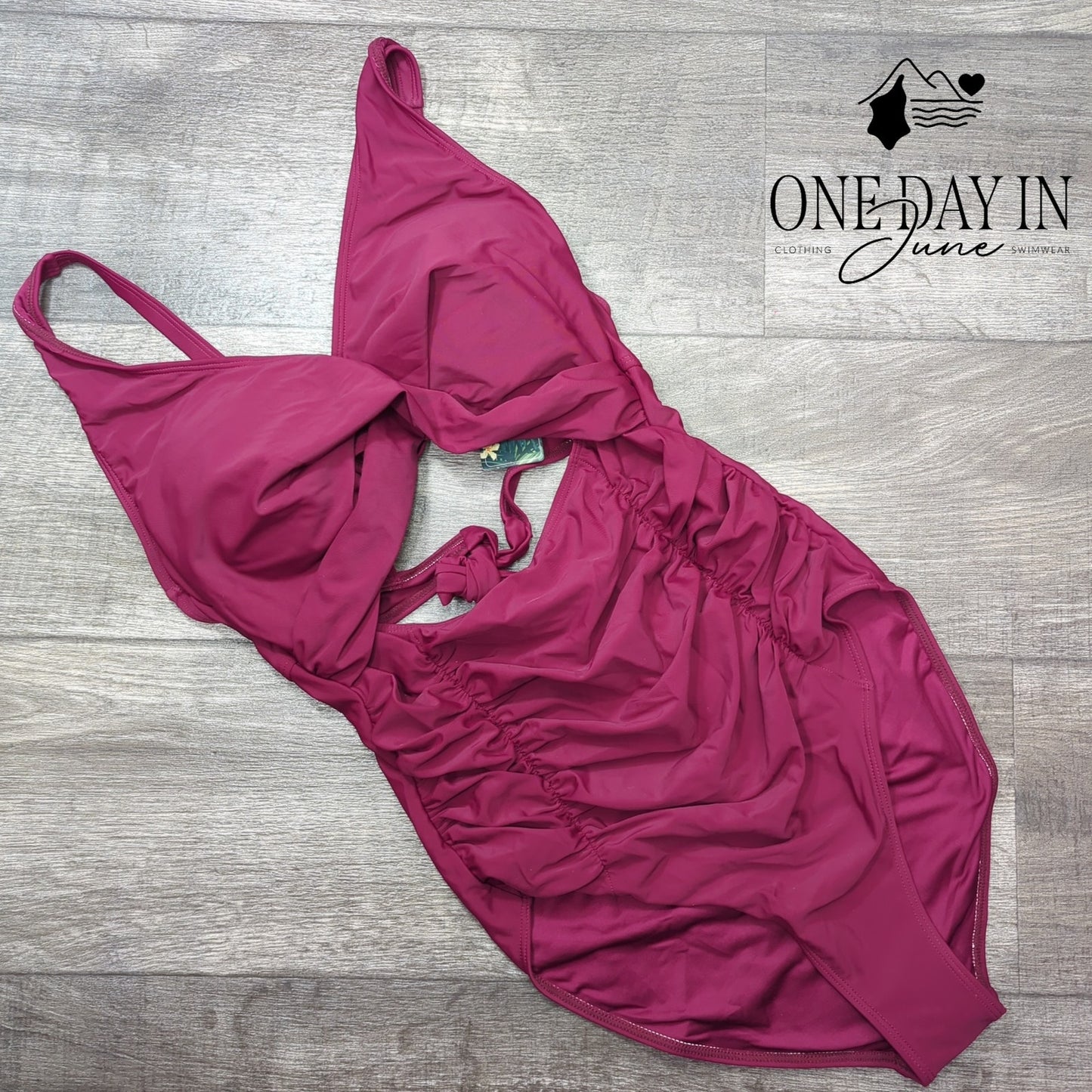 Blooming Jelly Ruched Cutout One Piece Swimsuit Size L
