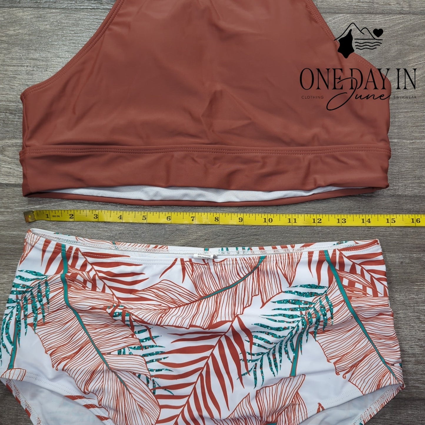 CharmLeaks High Waist High Neck Bikini Swimsuit Size L