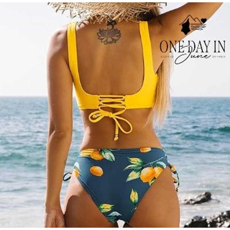 Cupshe Twist Front Floral Bikini Swimsuit Size S