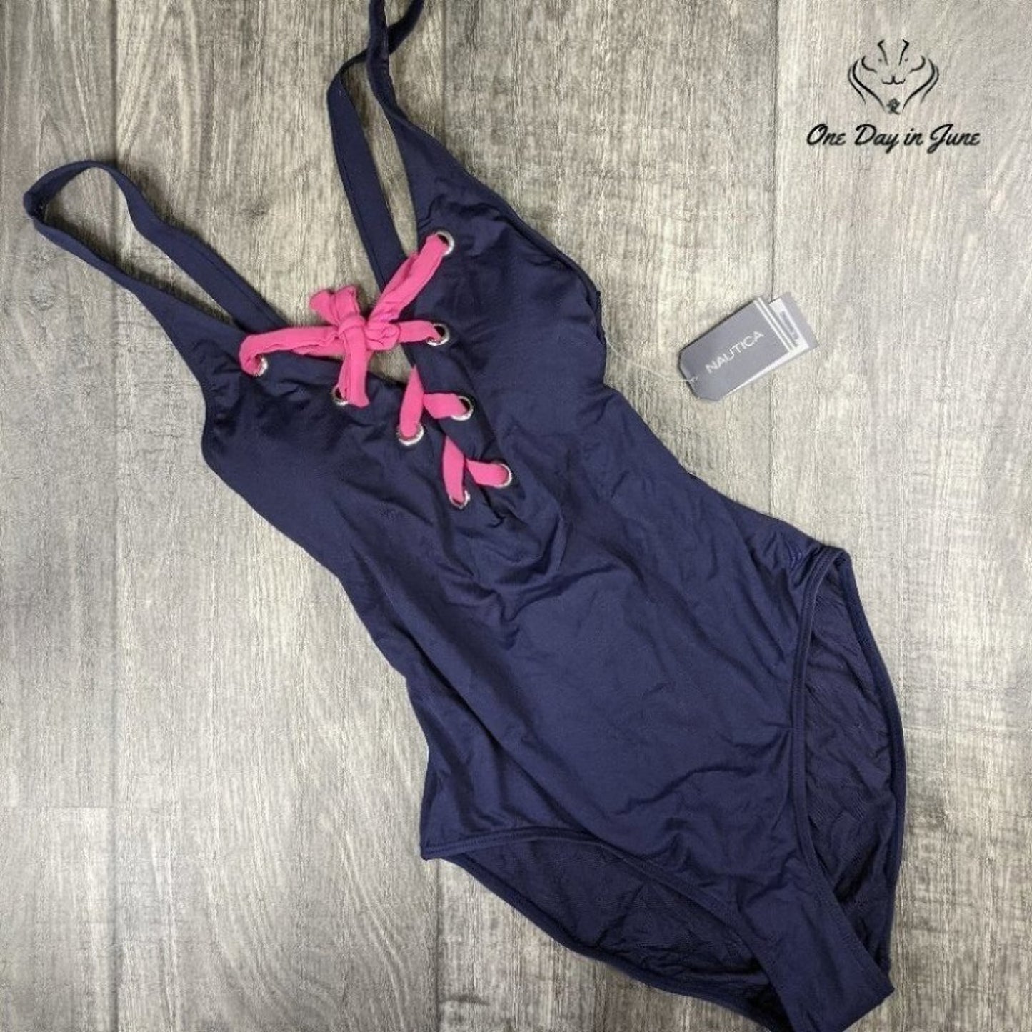 Nautica Lace Up Front One Piece Size L