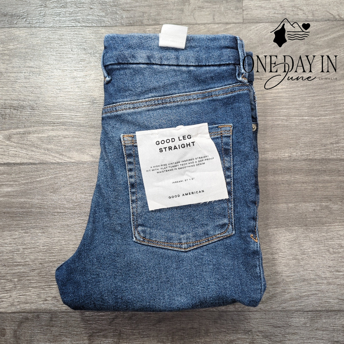Good American Good Legs Straight Distressed Jeans NWT $155 Indigo128 Size 4