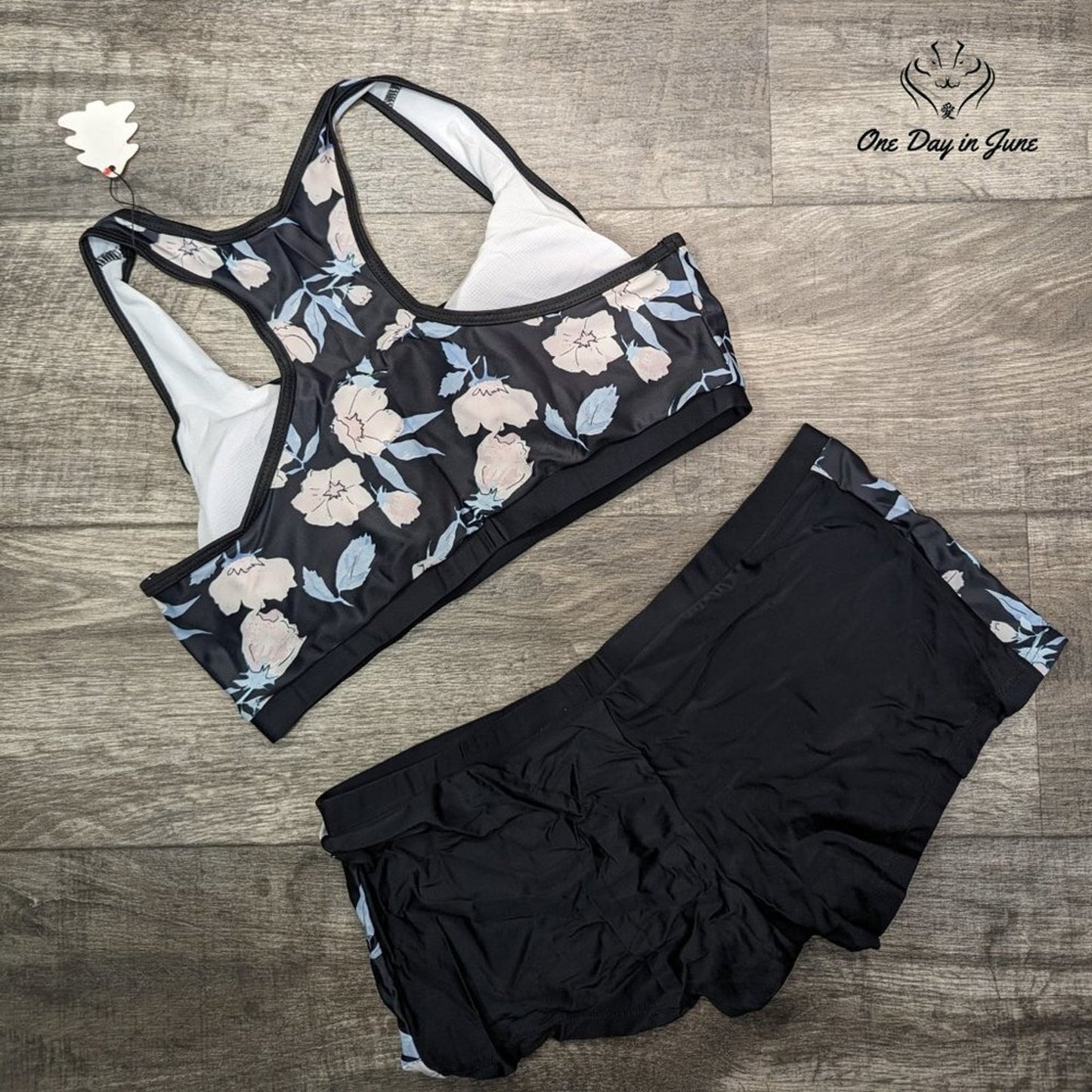 ODIJ Crop Top Boyshort Tankini Swimsuit Size XL