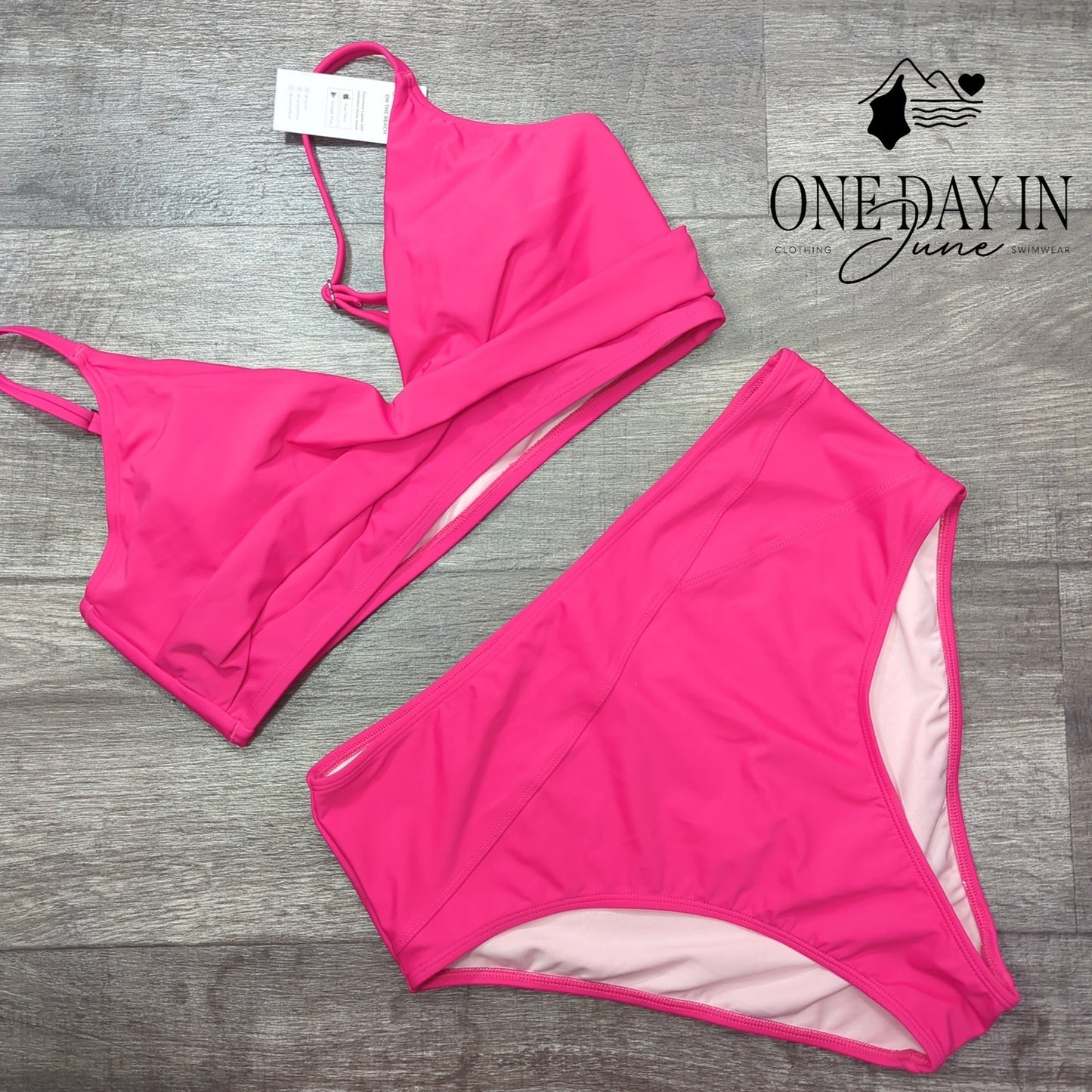 Cupshe Twist Front High Waist Bikini Swimsuit Size L