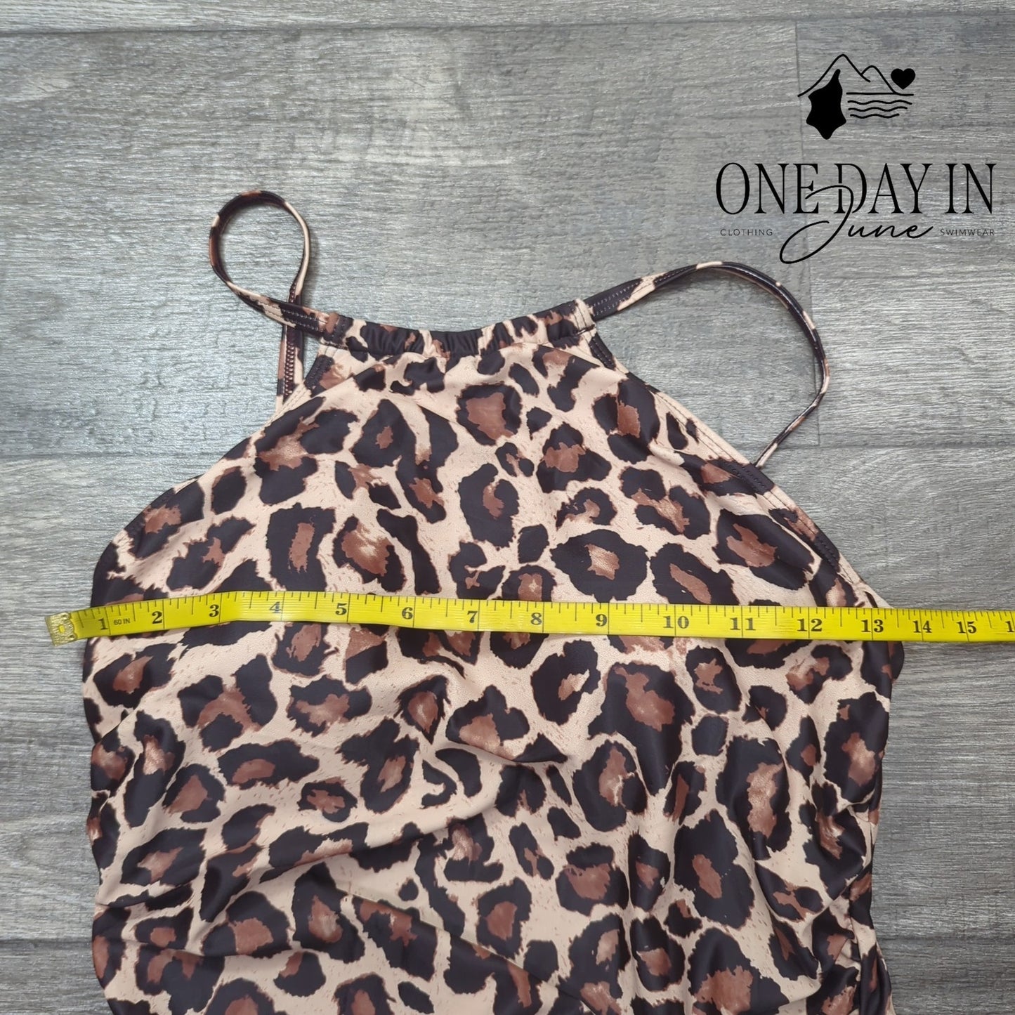 Tempt Me High Neck Leopard Tankini Swimsuit Size S