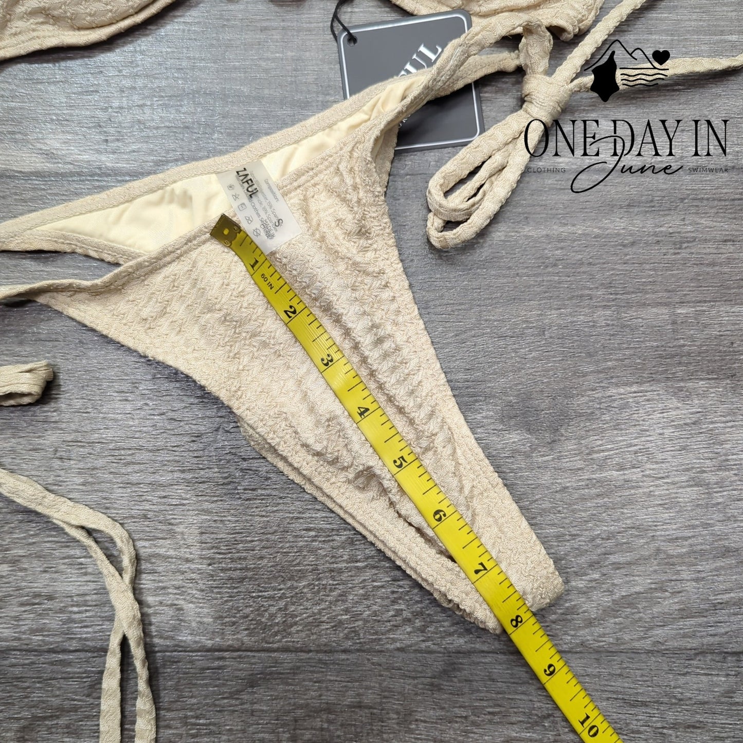 Zaful Bandeau Tie Side Cheeky Bikini Swimsuit Size S