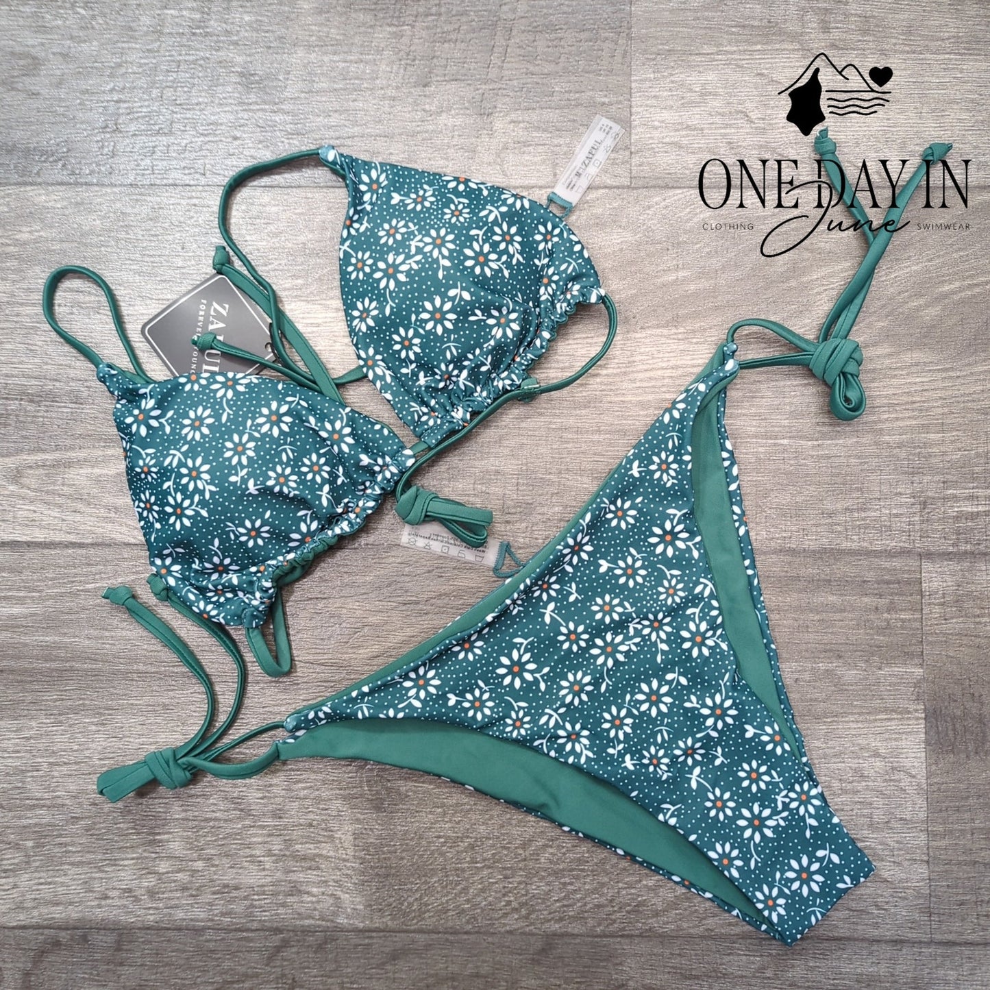 Zaful Triangle Tie Side Bikini Swimsuit Size M