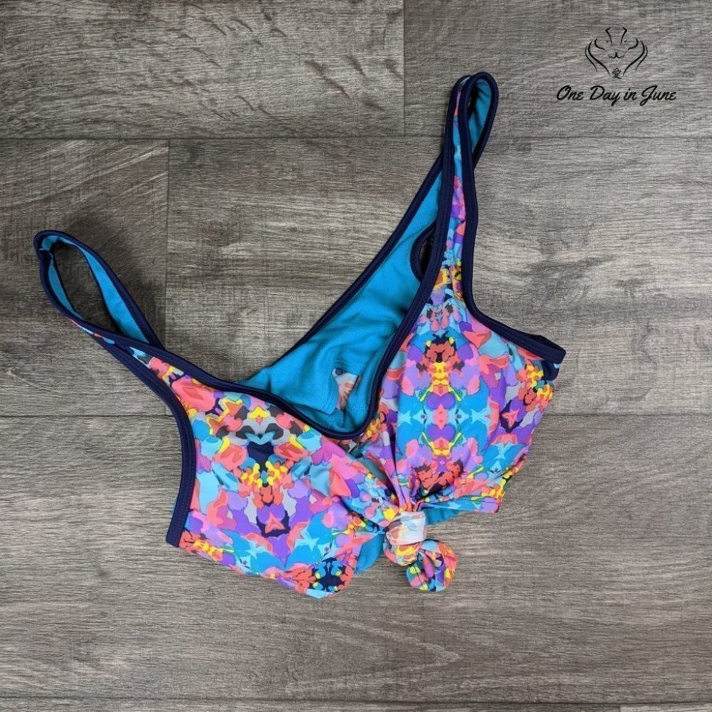Coastal Blue Knotted Bikini Top