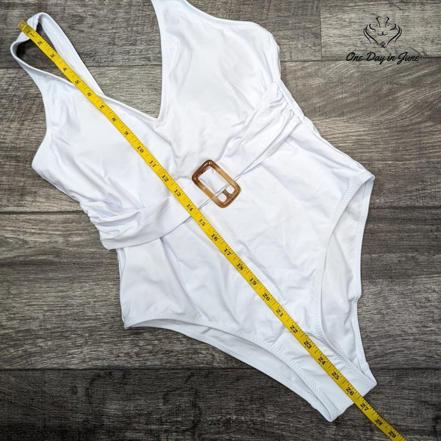 Shekini Deep V Buckle One Piece Swimsuit Size L
