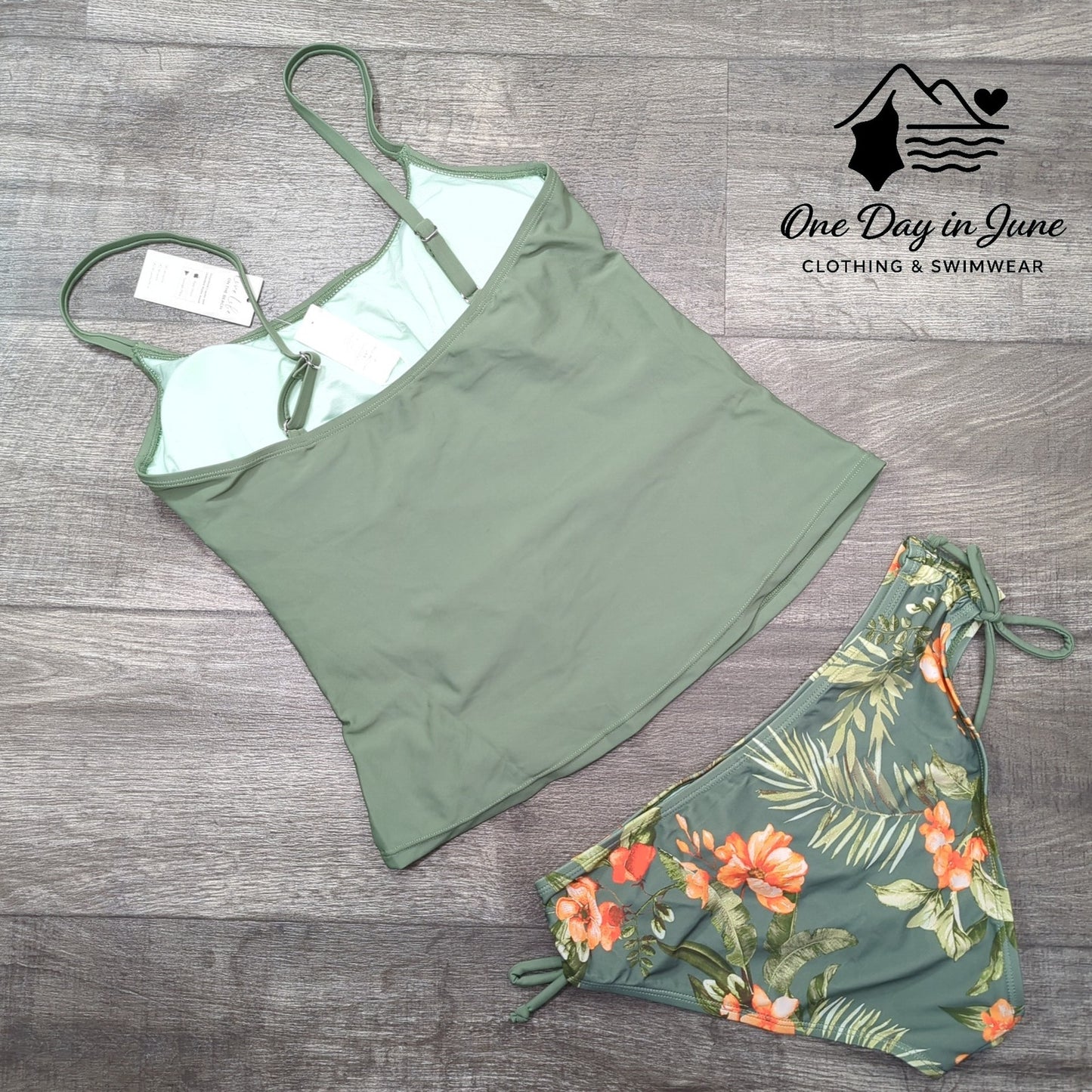 Cupshe Tie Side Tankini Swimsuit Size M