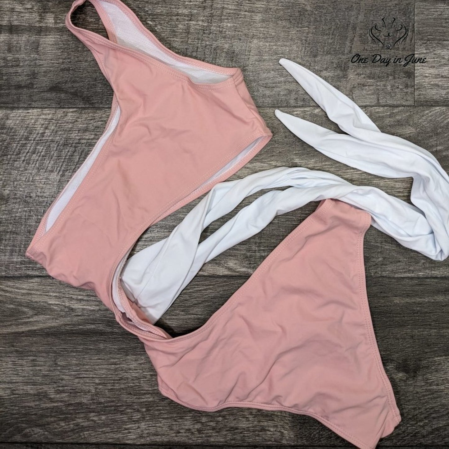 Sweatyrocks One Shoulder Cutout Tie One Piece Swimsuit Size S