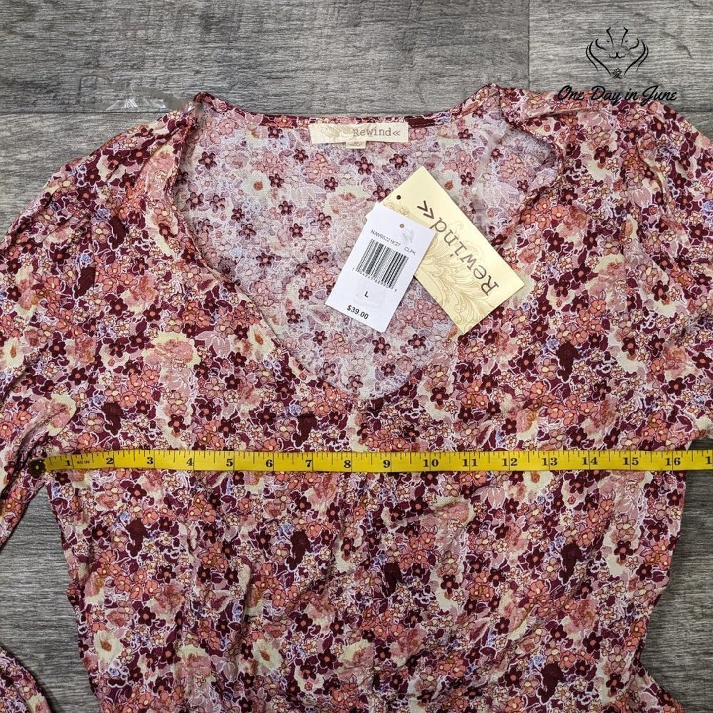 Rewind Floral Long Sleeve Blouse Size L