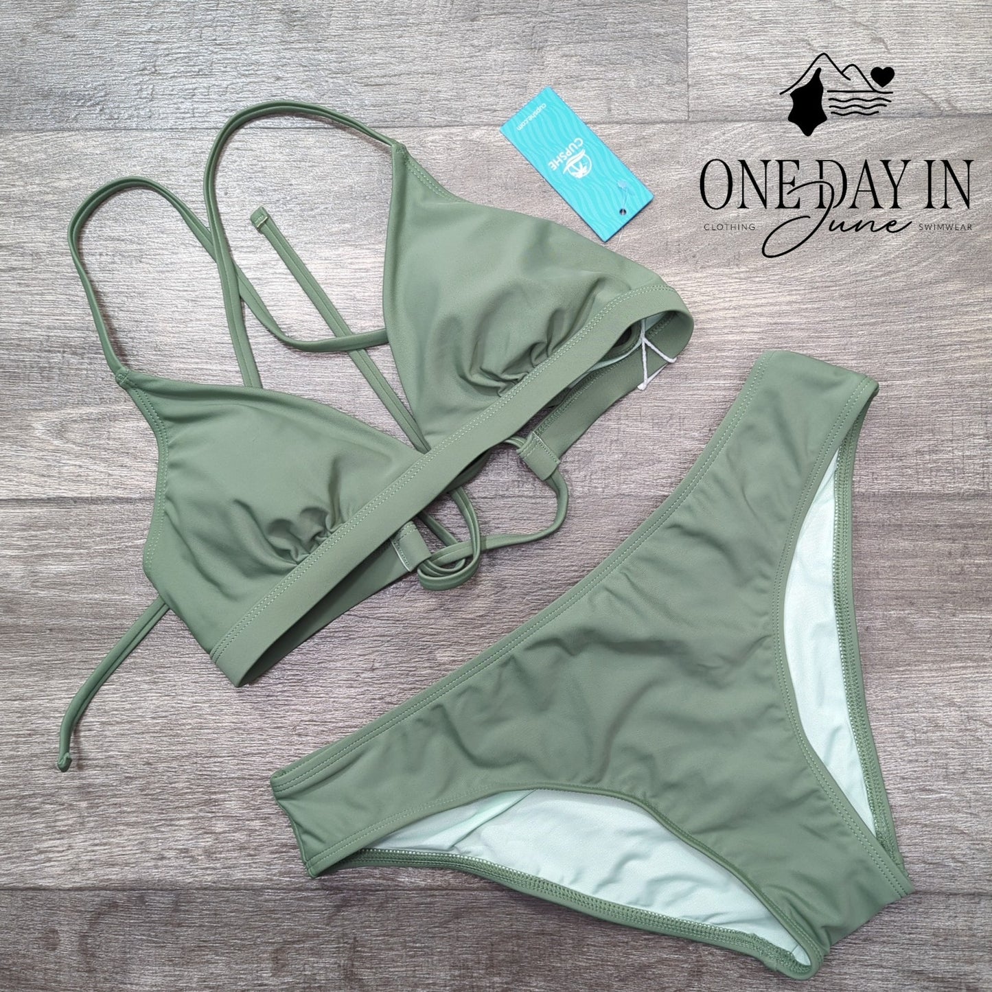 Cupshe Tie Back Triangle Bikini Swimsuit Size S